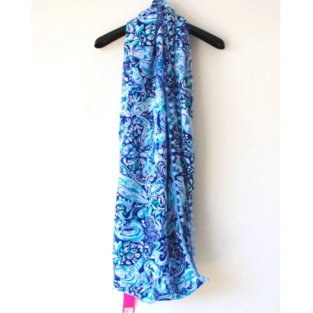 🆕 RARE LILLY PULITZER RESORT SCARF INFINITY LILLIAN OVERSIZED BLANKET ENGINEERED